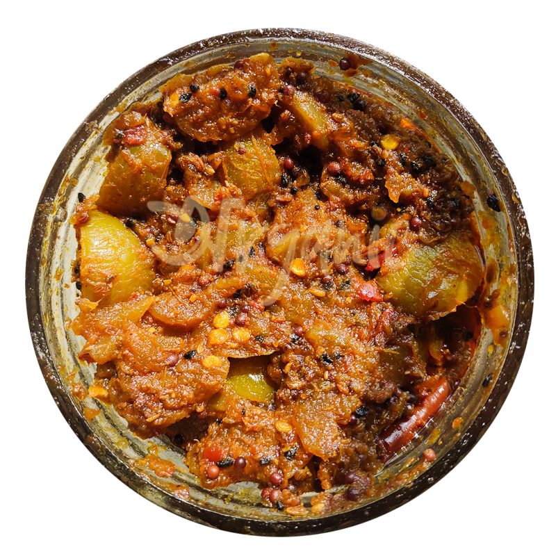authentic amla pickle jar from top
